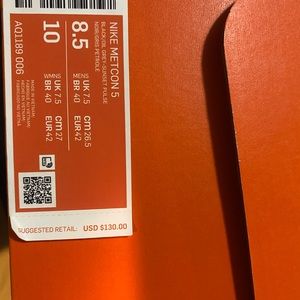 Nike Metcon 5 Shoe size 10 Men’s 8.5 runs small